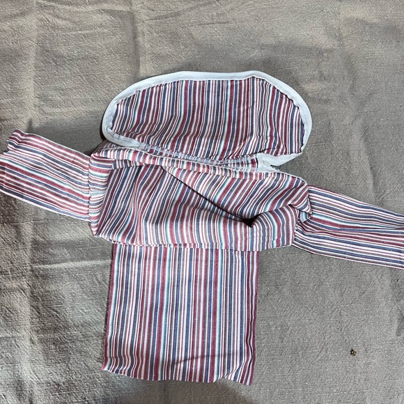 Longaberger Medium Boardwalk Basket Zippered Liner, EUC, Striped Fabric - Picture 2 of 3